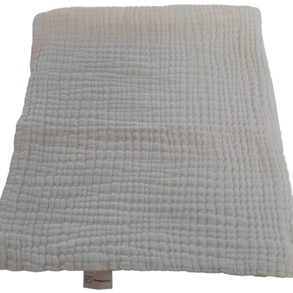 BambooCart Baby Bath Towel Infant Swaddle Receiving Blanket White